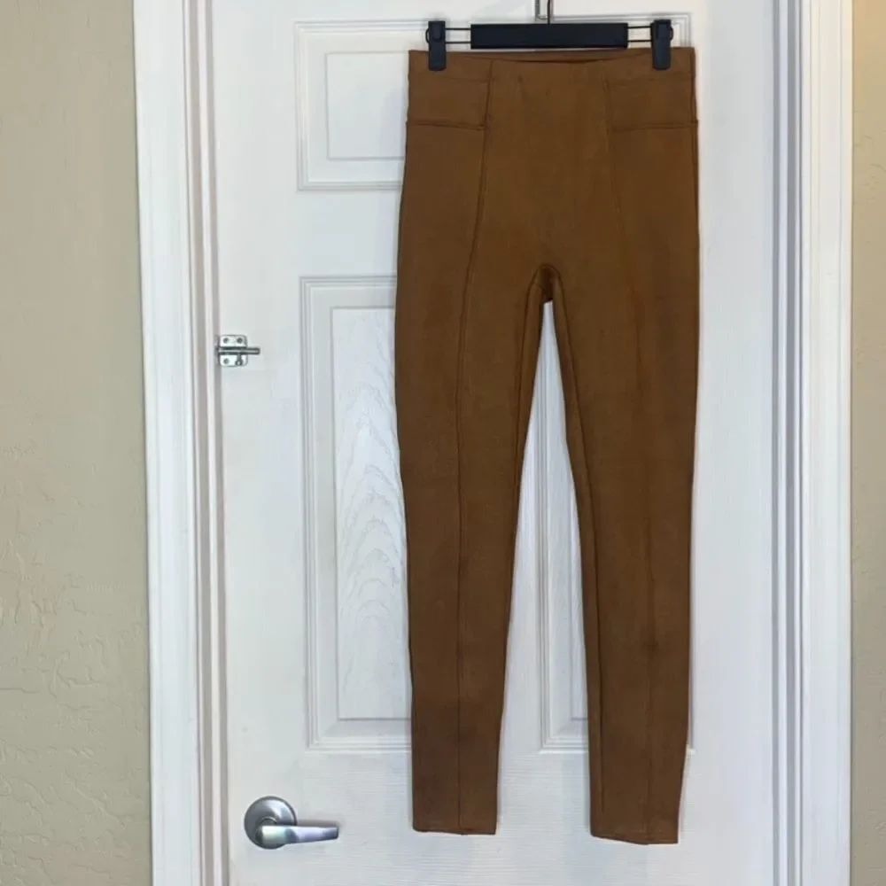 Spanx Brown faux suede leggings Size Small